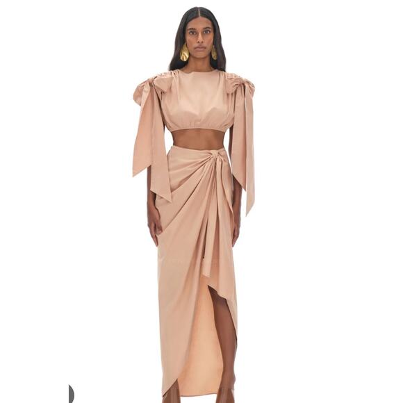 Andrea Iyamah Halima Nude Cropped Top Size Small - Picture 3 of 5